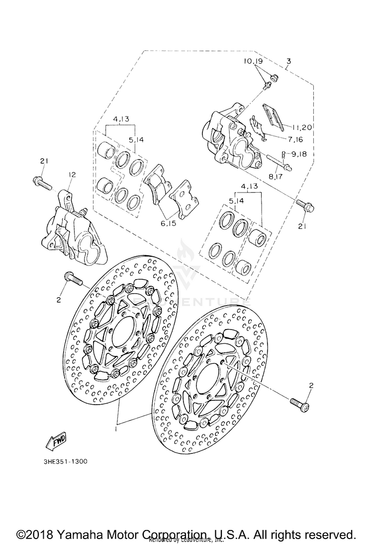 Front Brake Caliper Schematic