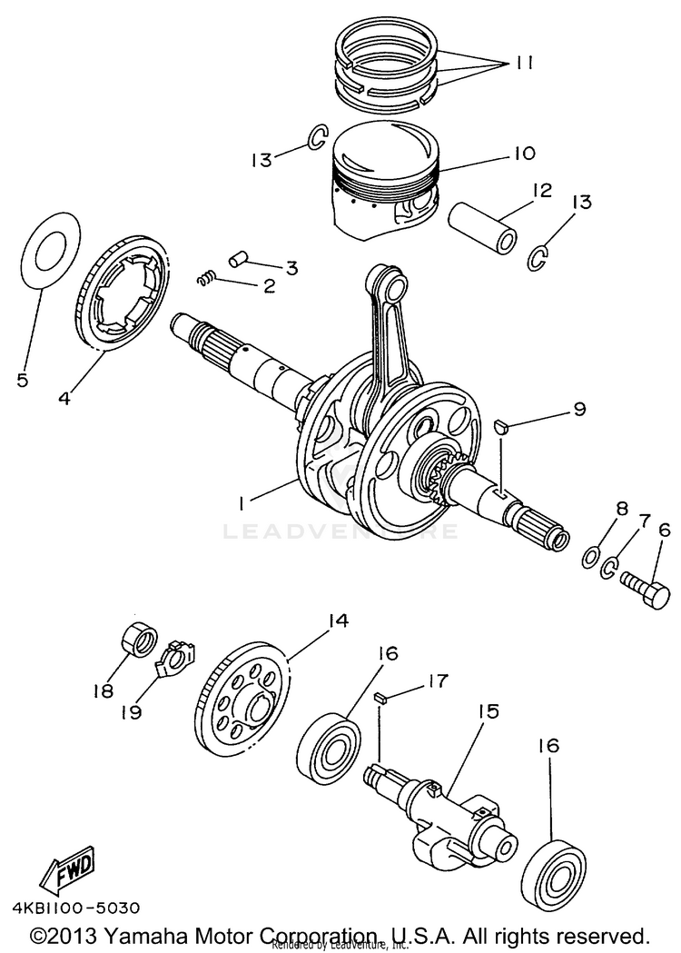 Crankshaft Piston Schematic