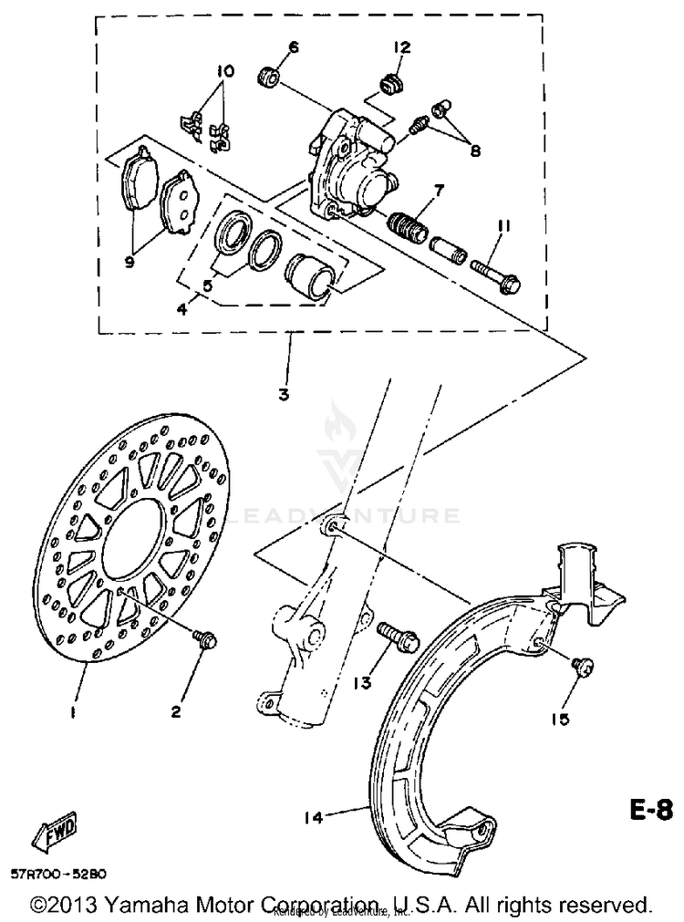 Front Brake - Caliper Schematic