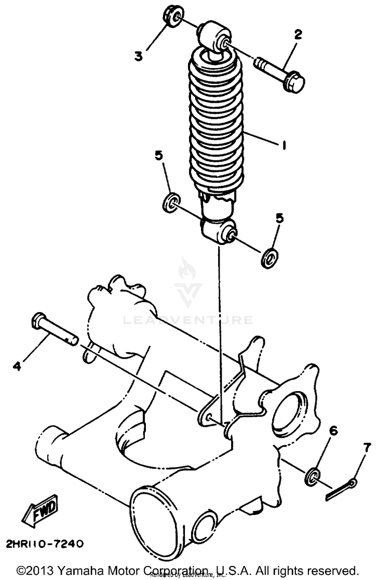 Rear Shocks BIG BEAR (ME & NH Only) - YFM350FWD_MNH - 1992 Schematic