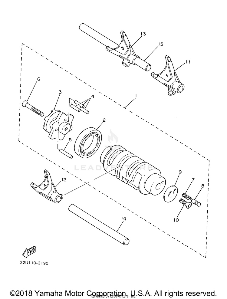 Shift Cam  Shift Fork Schematic