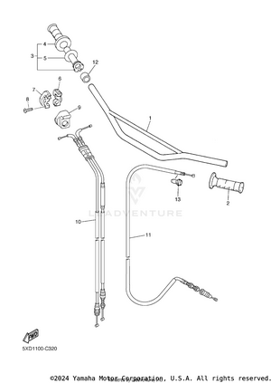 Steering Handle & Cable Schematic
