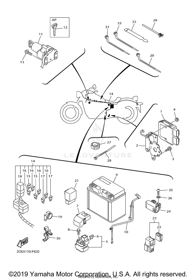 Electrical 2 BOLT - XVS95CGCB - 2016 Schematic