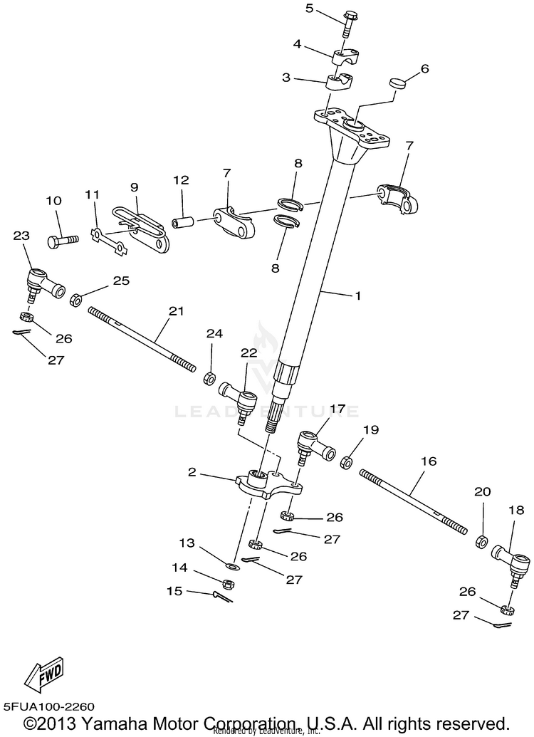 Steering BIG BEAR 400 4WD_REAL TREE XTRA - YFM400FHP - 2002 Schematic