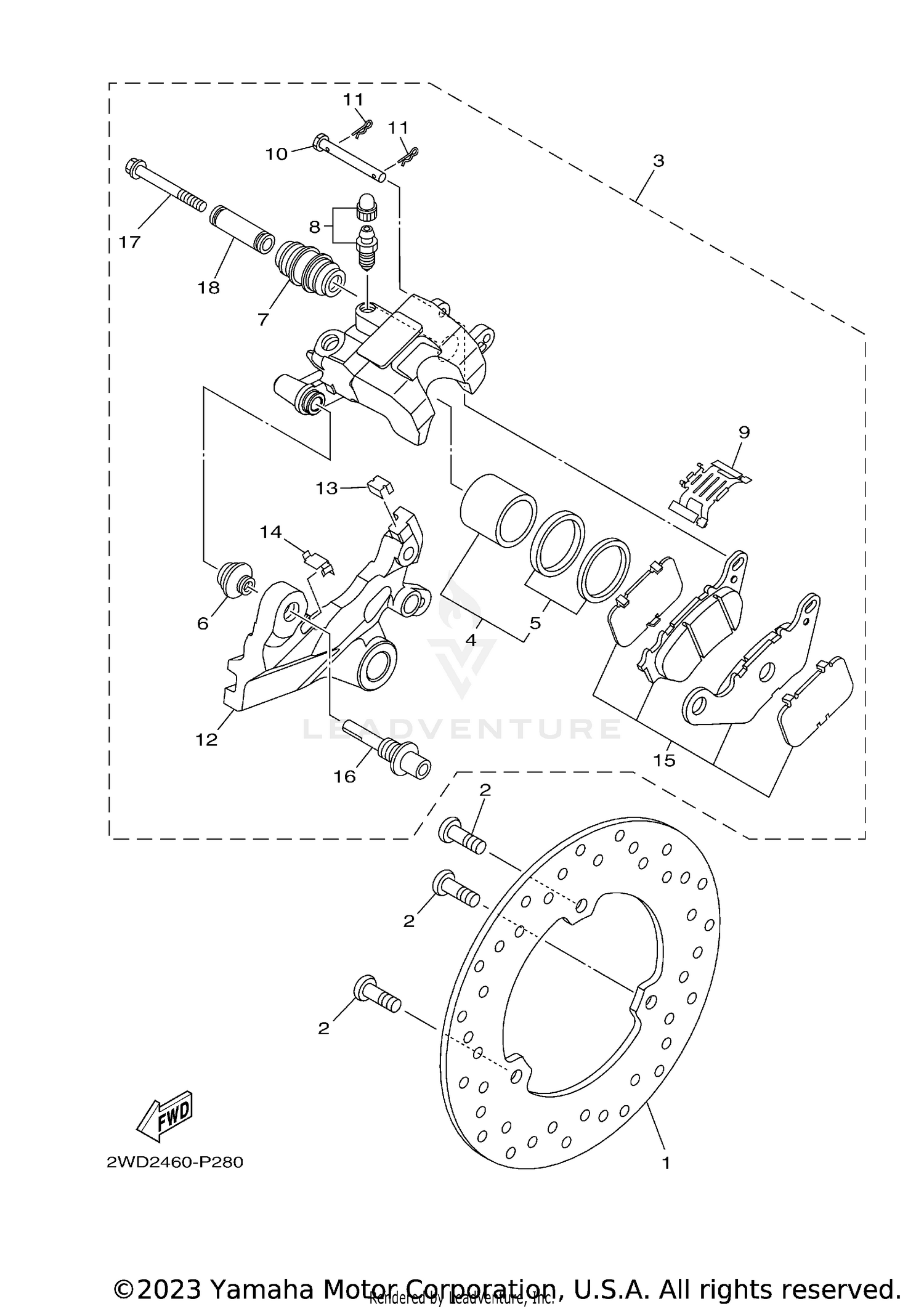 REAR BRAKE CALIPER