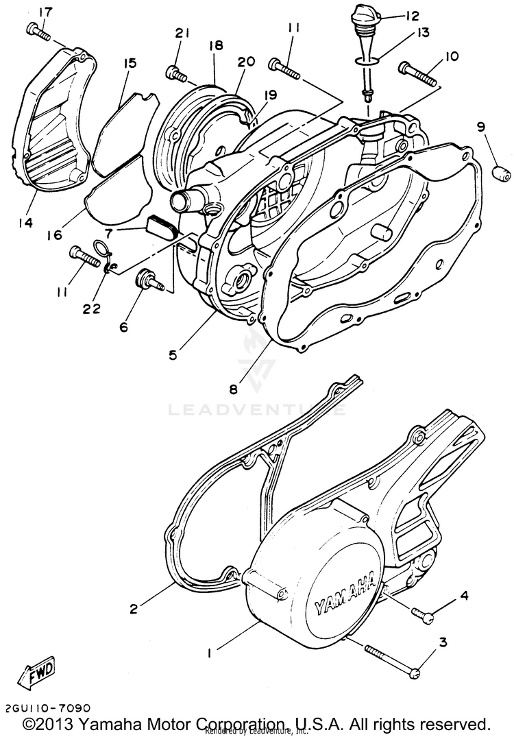 Crankcase Cover 1 BANSHEE - YFZ350F - 1994 Schematic