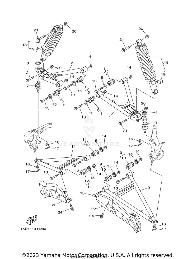 Front Suspension Wheel VIKING 700 EPS - YXM700PEG - 2014 Schematic