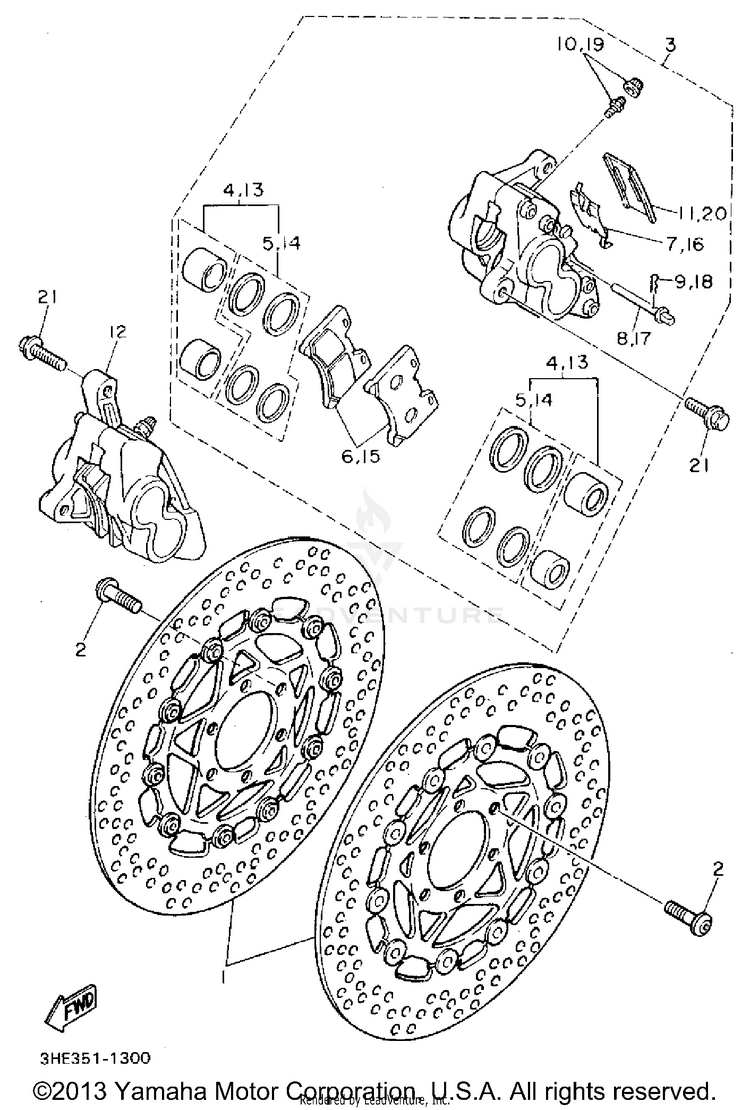 Front Brake Caliper Schematic