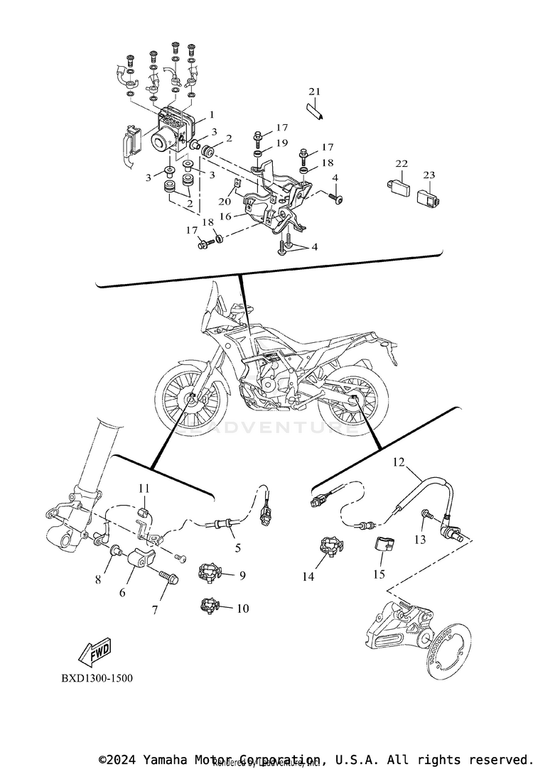 Electrical 3 TENERE 700 WORLD RAI - XTZ7WRTCB - 2026 Schematic