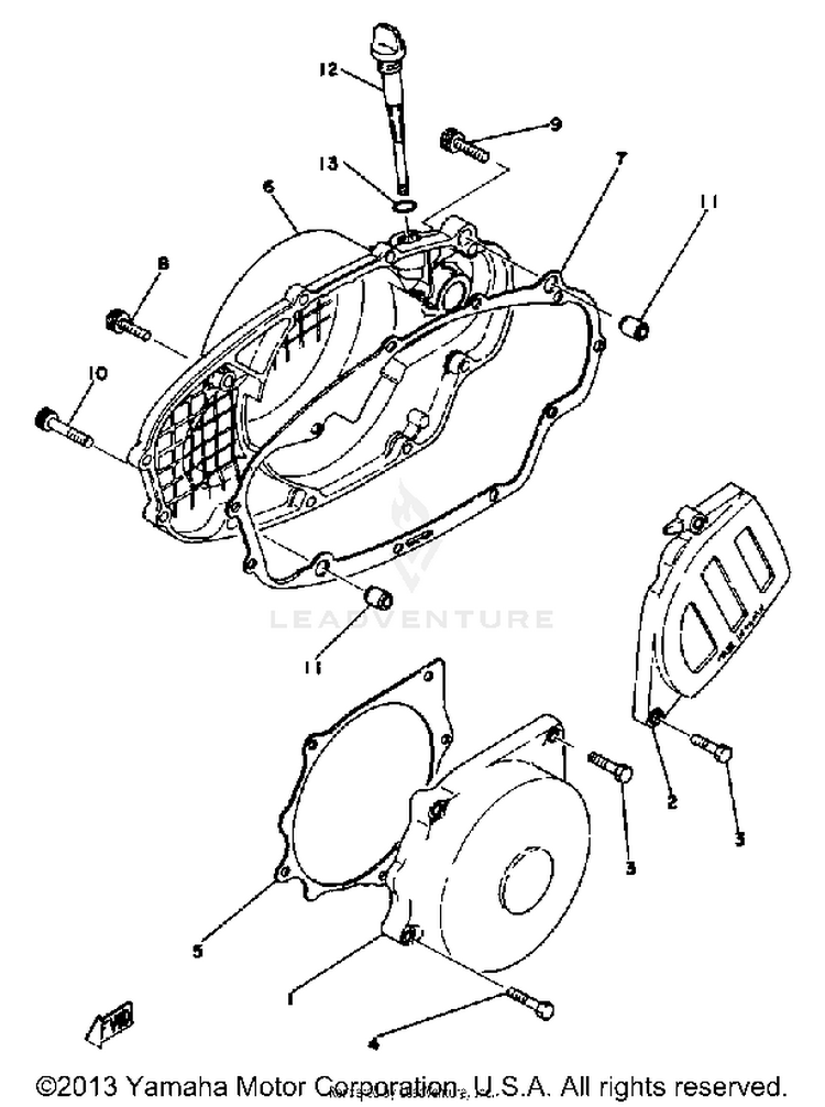 Crankcase Cover Yz400d E Schematic