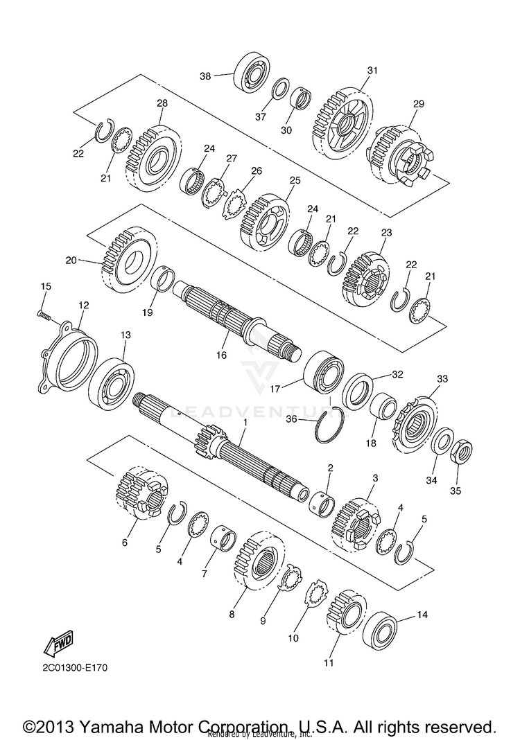 Transmission YZFR6 - YZFR6ACR - 2011 Schematic