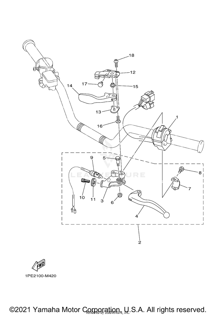 Handle Switch Lever RAPTOR 700R - YFM70RSCML - 2021 Schematic