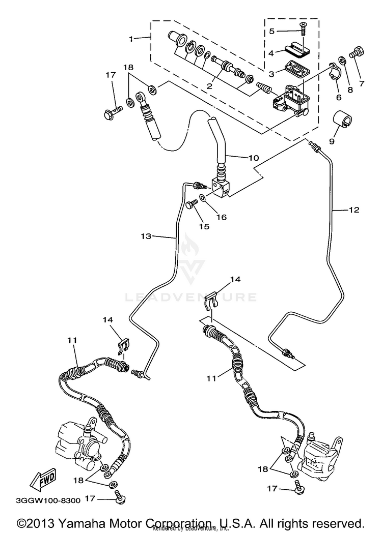 Front Master Cylinder Schematic