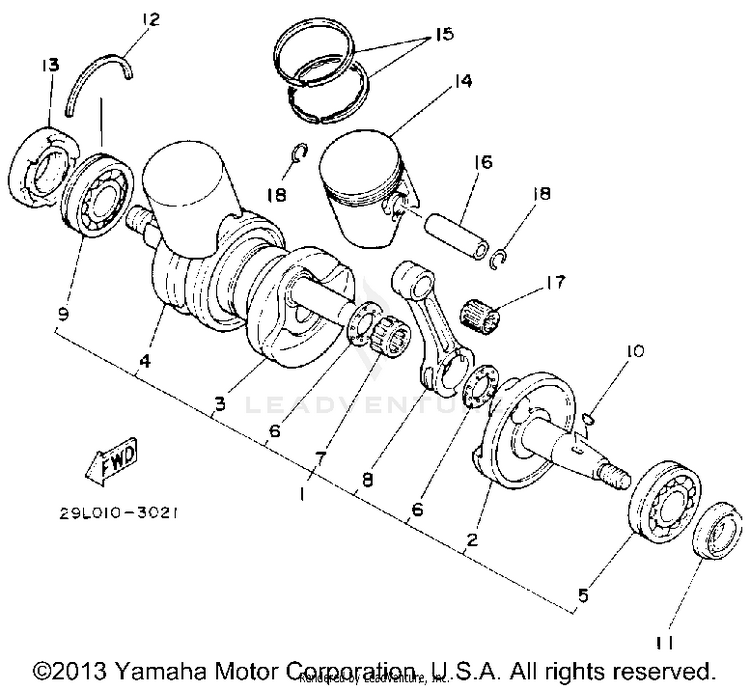 Crankshaft-Piston BANSHEE - YFZ350D_MN - 1992 Schematic