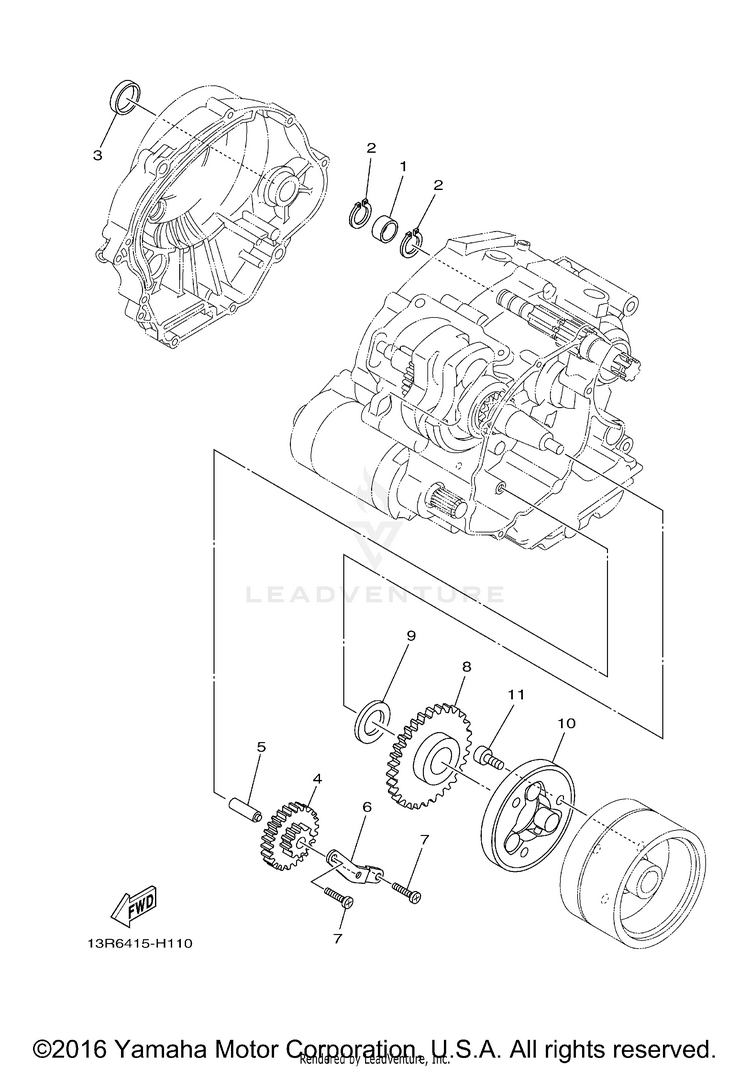 Starter Clutch RAPTOR 125 - YFM125RBL - 2012 Schematic
