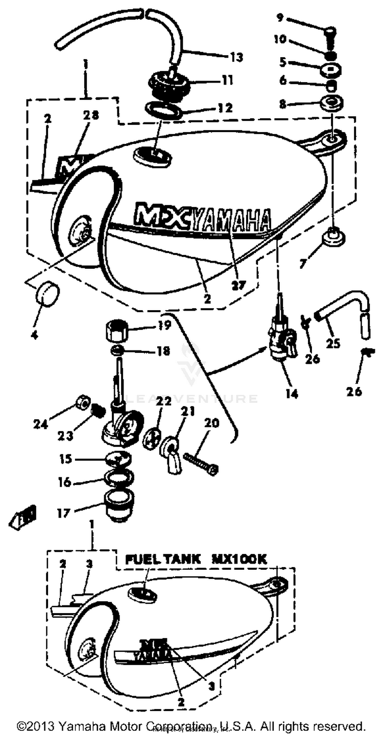 Fuel Tank Mx100h - J - K Schematic
