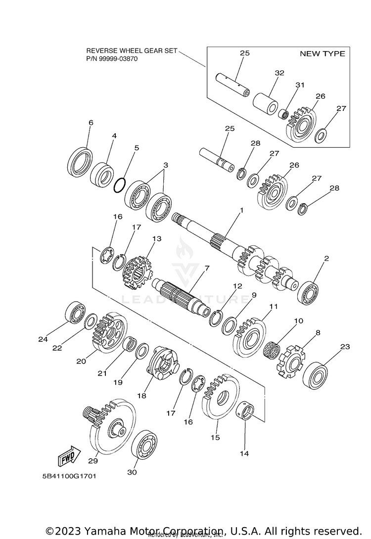 Transmission RHINO 700 FI - YXR7FYGR - 2009 Schematic