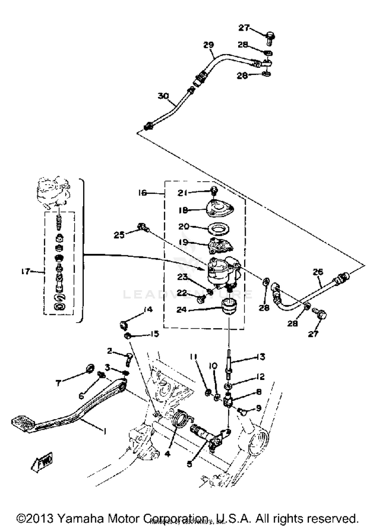 Brake Pedal - Rear Master Cylinder Schematic