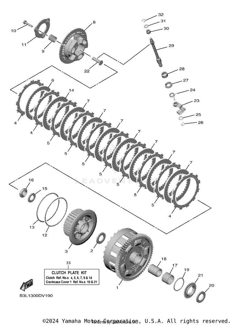 Clutch YZFR1 - YZFR1MLC - 2020 Schematic