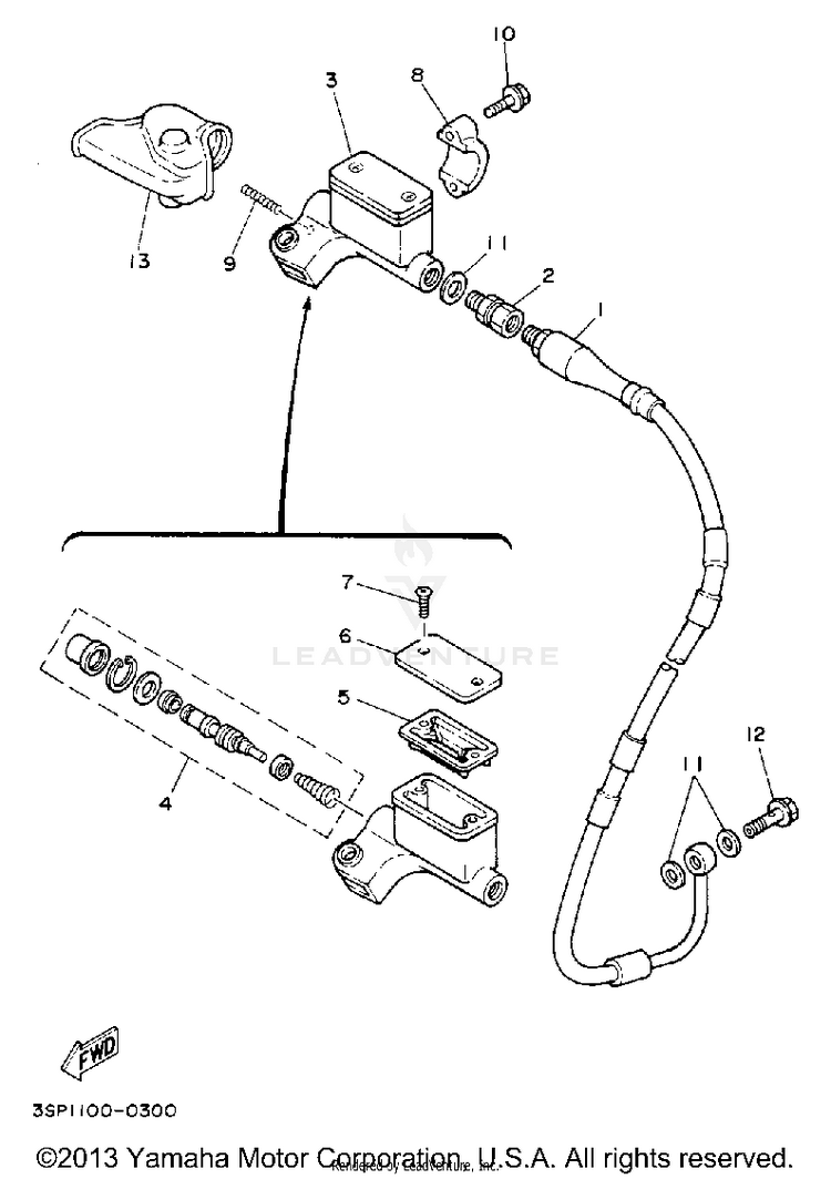 Front Master Cylinder Schematic