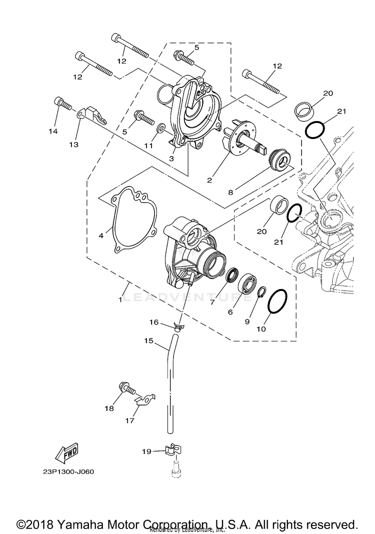 Water Pump SUPER TENERE - XTZ12FCR - 2015 Schematic