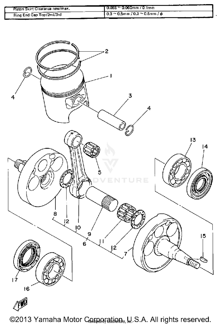 Crankshaft - Piston Schematic