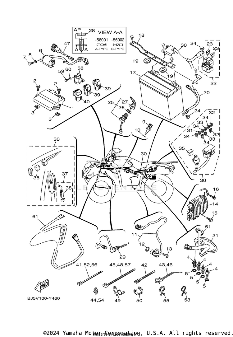 Electrical 1 KODIAK 450 - YFM45KDXRG - 2024 Schematic