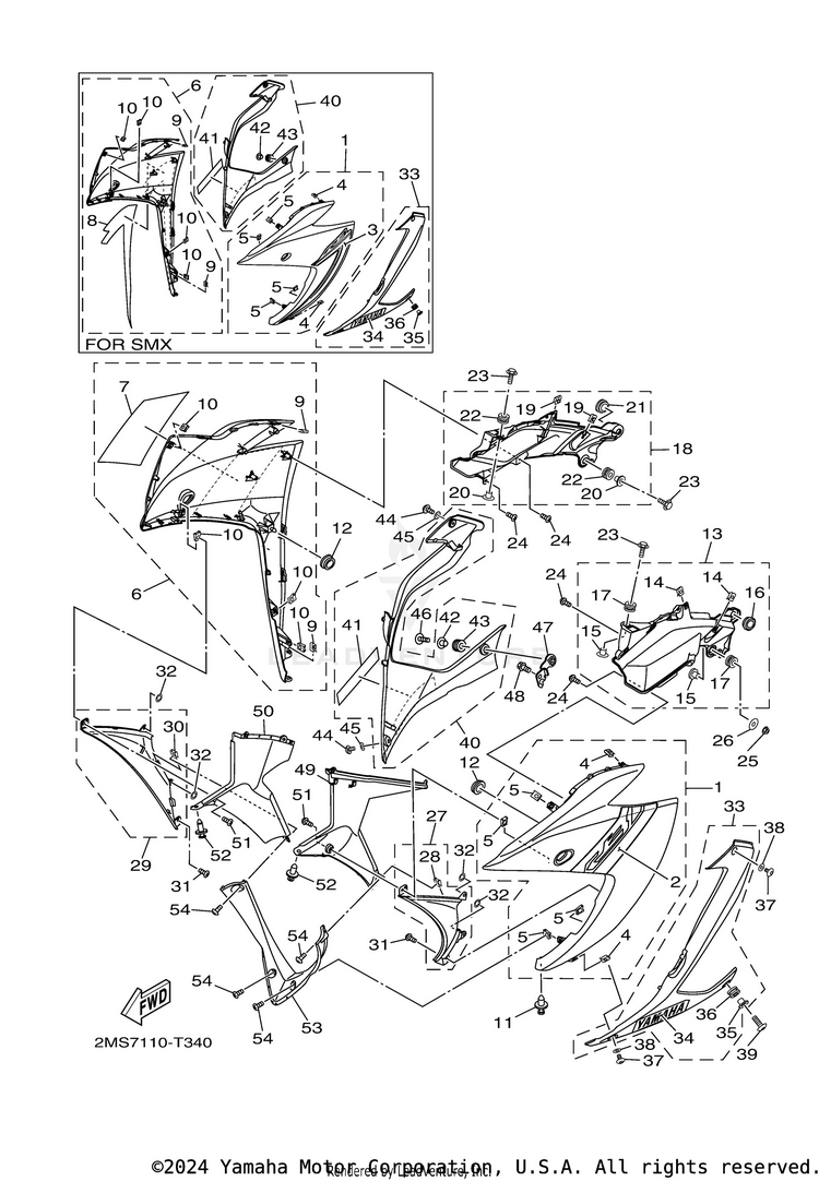 Cowling 1 YZFR3 - YZFR3JB - 2018 Schematic