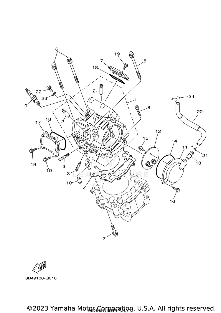 Cylinder Head 700 FI  EPS 4WD SPECIAL EDITION - YFM7FGPSEZ - 2010 Schematic