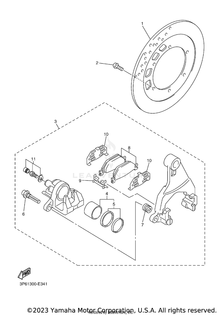 Rear Brake Caliper Schematic