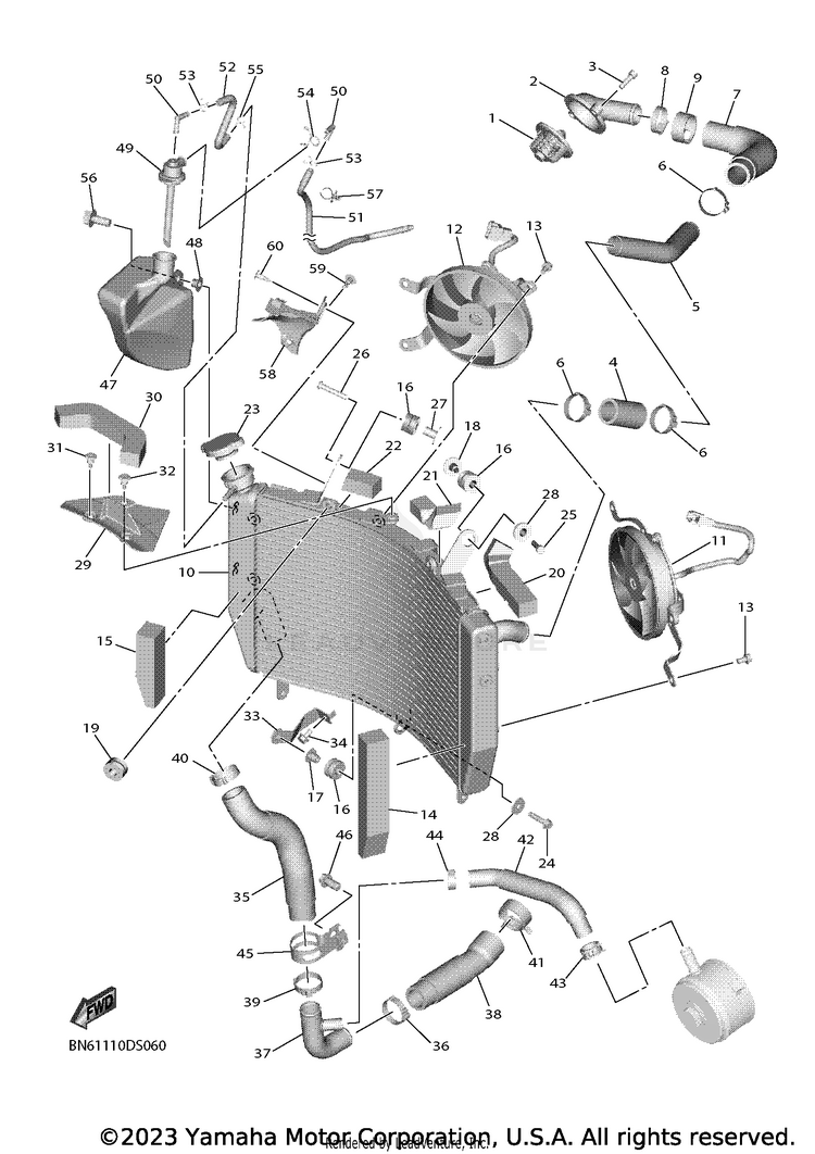 Radiator Hose YZF-R6 - YZFR6HCB - 2017 Schematic