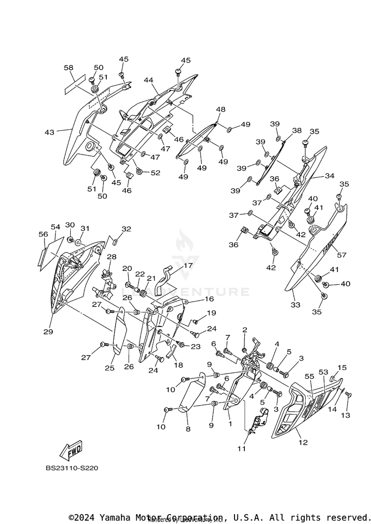 Side Cover FZ09 CA - FZ09HCR - 2017 Schematic