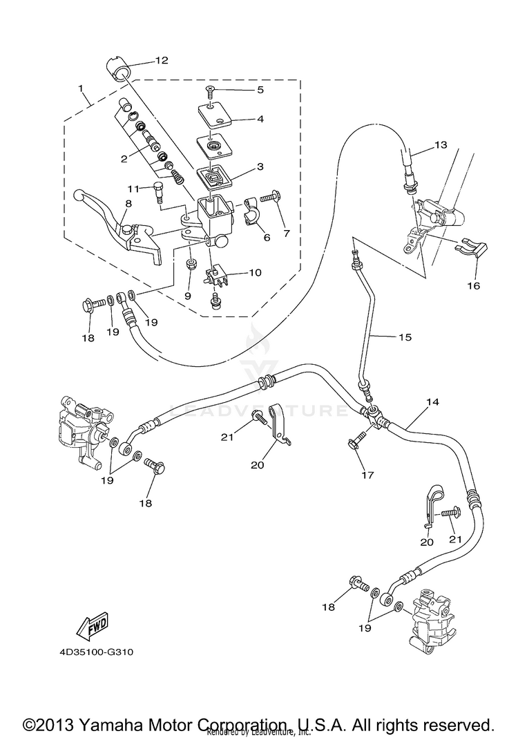 Front Master Cylinder RAPTOR 250 SPECIAL EDITION - YFM25RSEY - 2009 Schematic