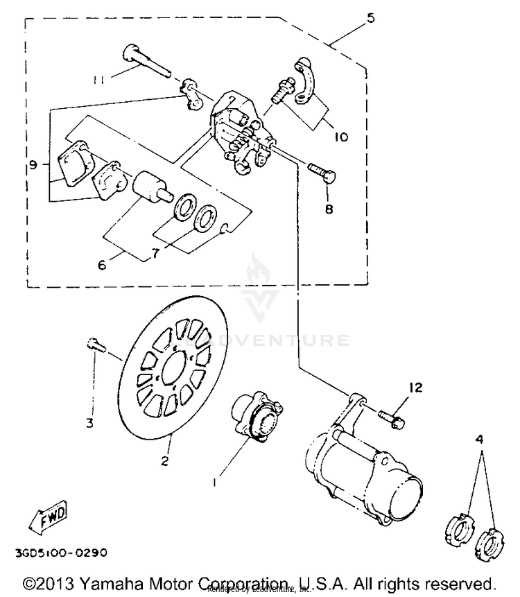 Rear Brake Caliper Schematic