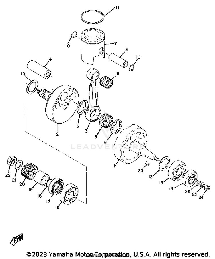 Crank - Piston AT2M - 1972 Schematic