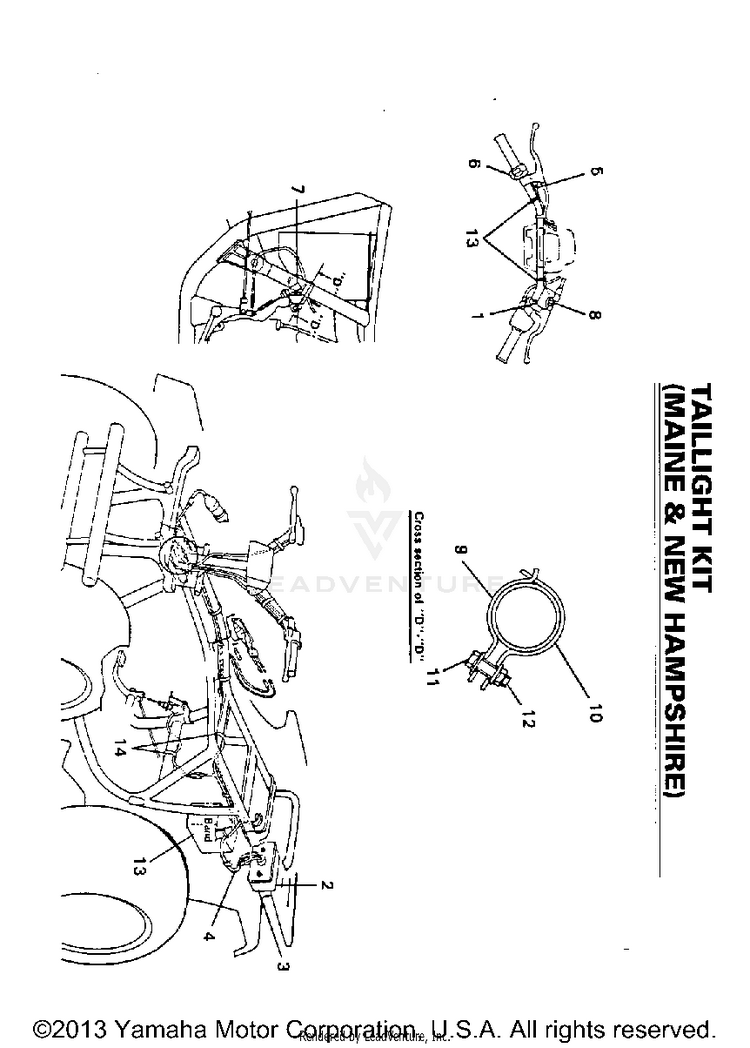 Taillight Kit (Main & New Hampshire) BIG BEAR - YFM350FWB_MNH - 1991 Schematic