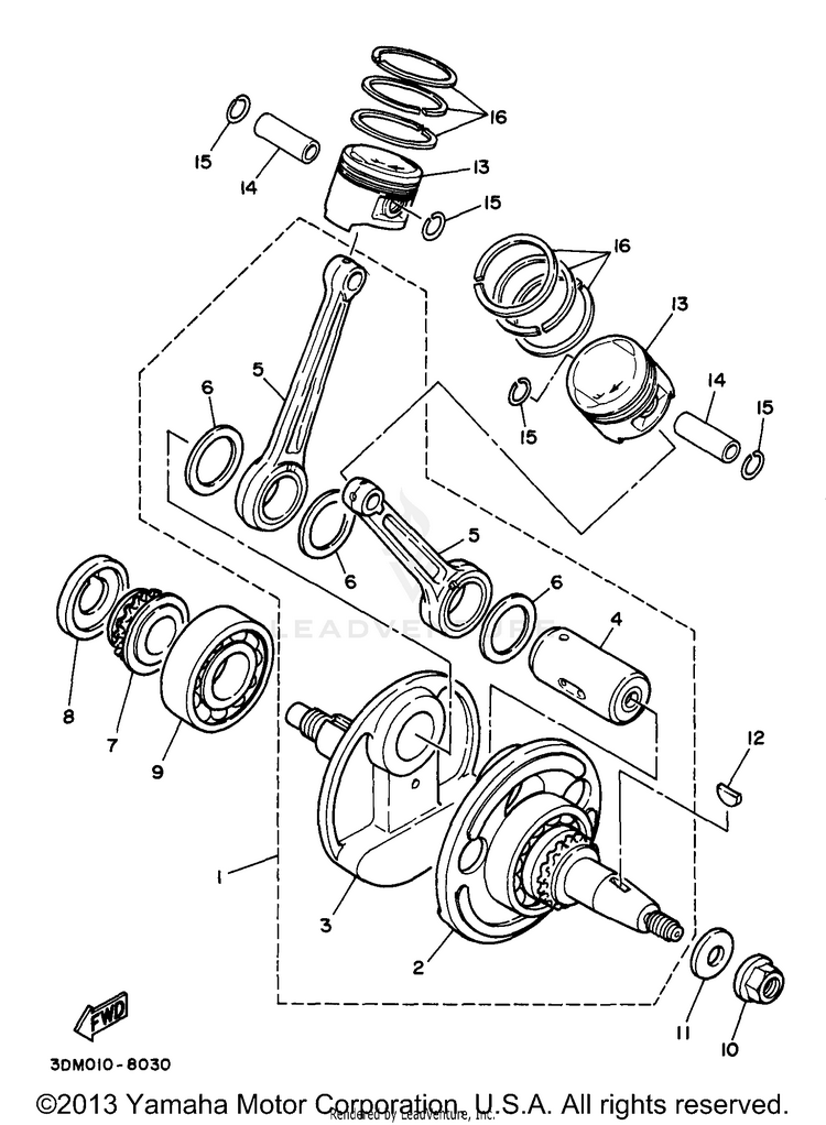 Crankshaft Piston Schematic