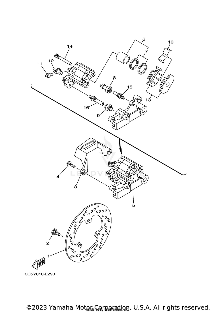 Rear Brake Caliper Schematic