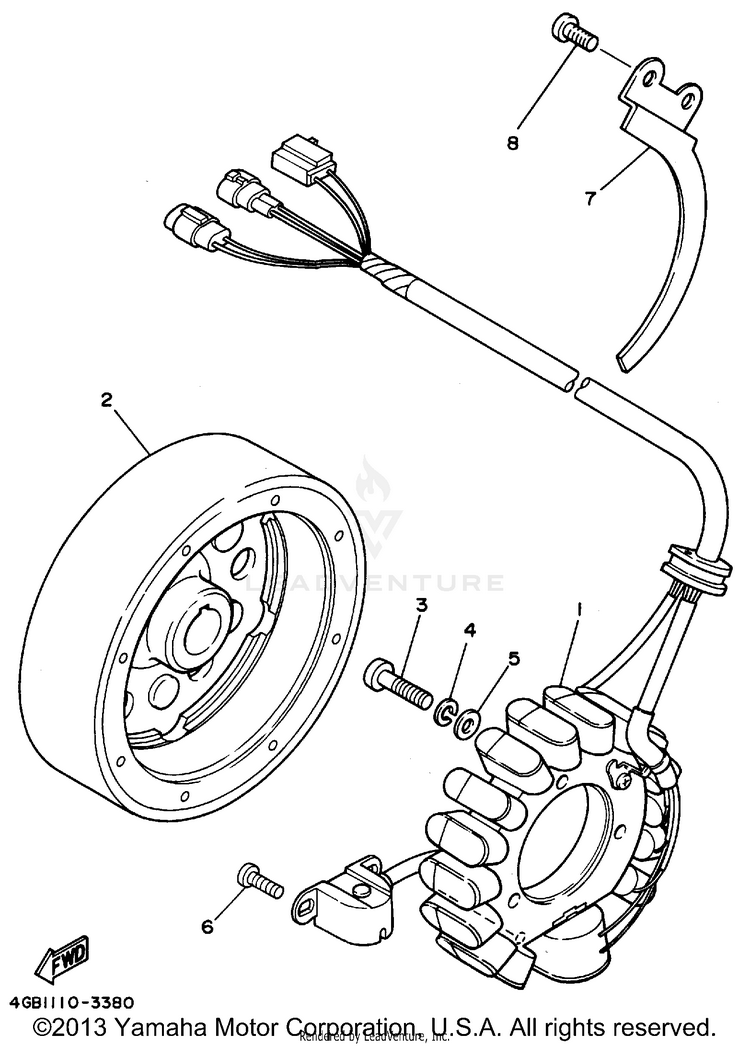Generator KODIAK 4WD - YFM400FWF - 1994 Schematic