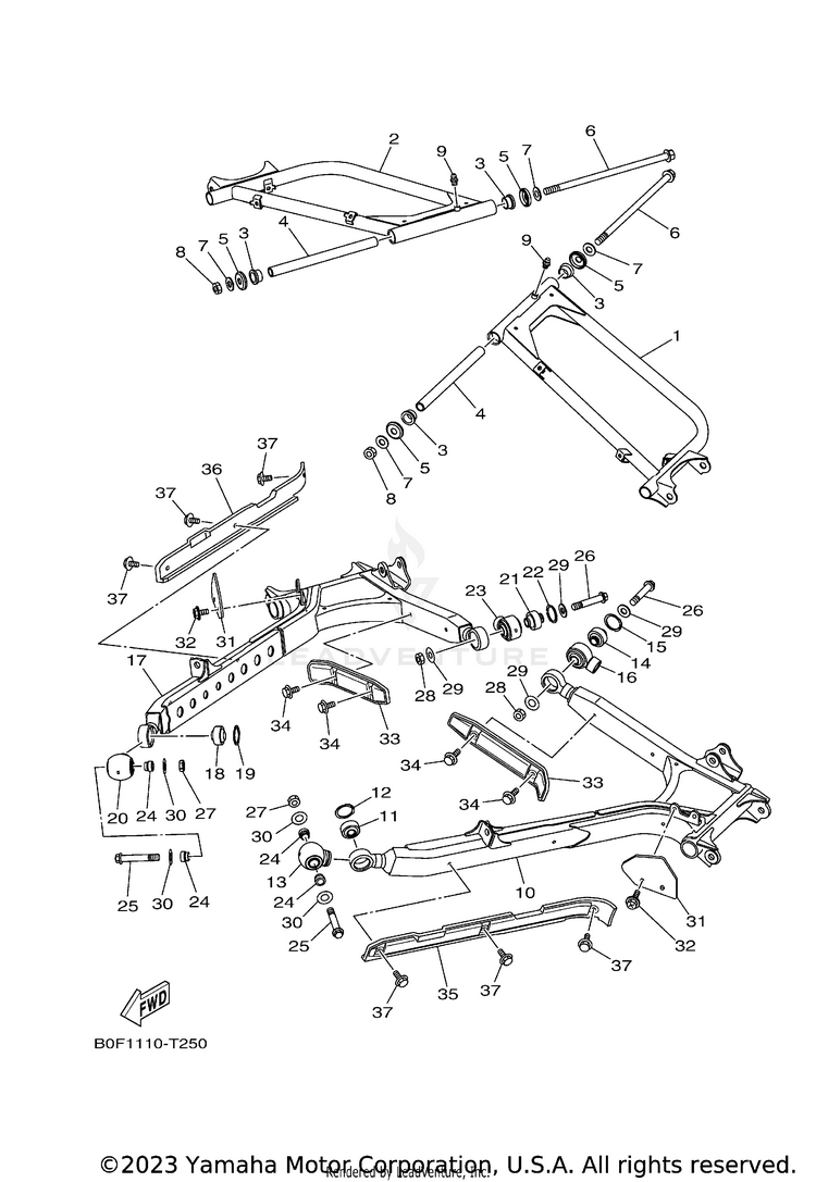 Rear Arm YXZ1000R EPS SS SE - YXZ10YESJL - 2018 Schematic