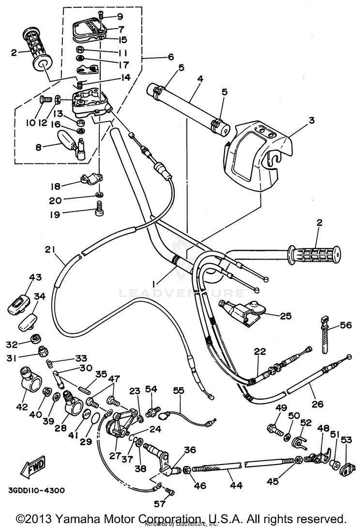 Steering Handle - Cable Schematic