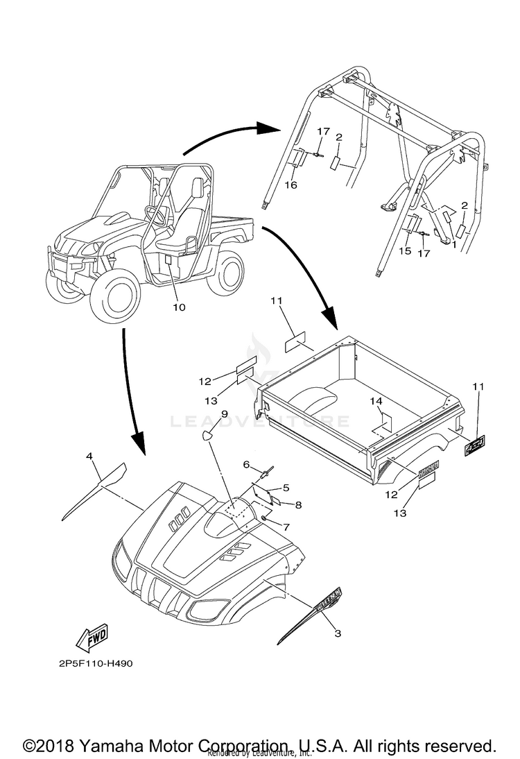 Emblem Label 1 RHINO 450 - YXR45FYGR - 2009 Schematic