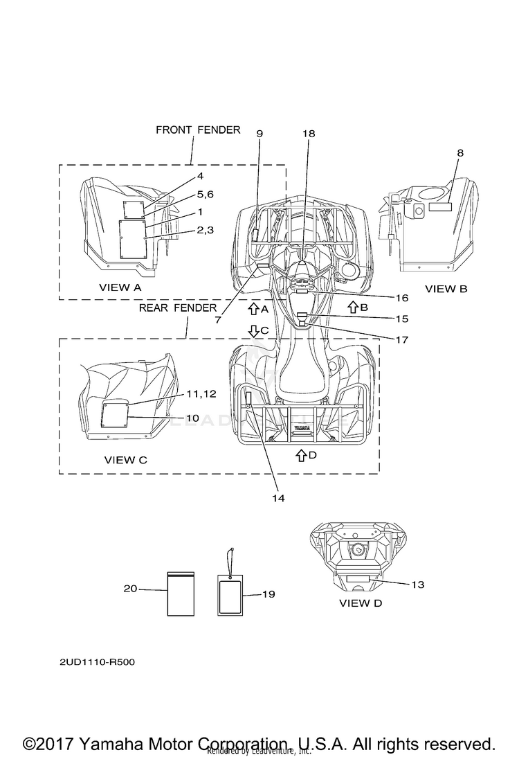 Emblem Label 1 GRIZZLY EPS - YFM70GPAJL - 2018 Schematic