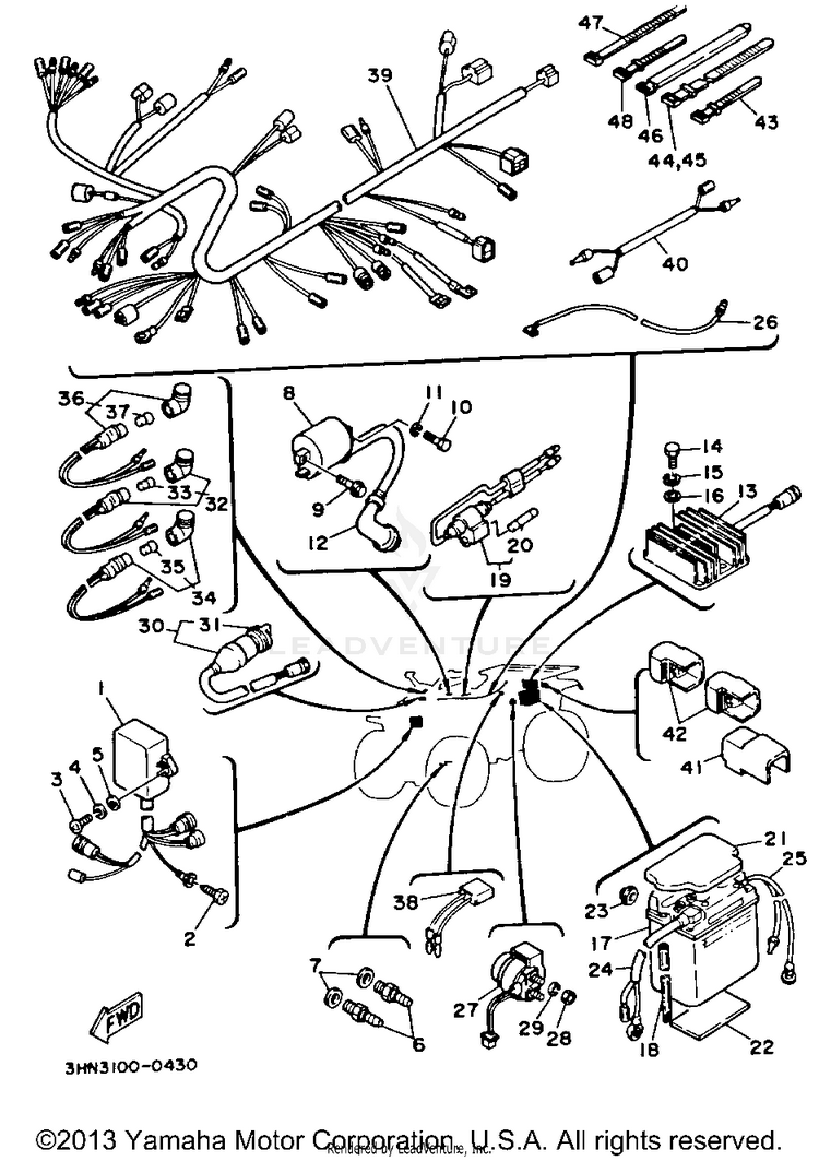 Electrical 1 BIG BEAR 4WD - YFM350FWB - 1991 Schematic