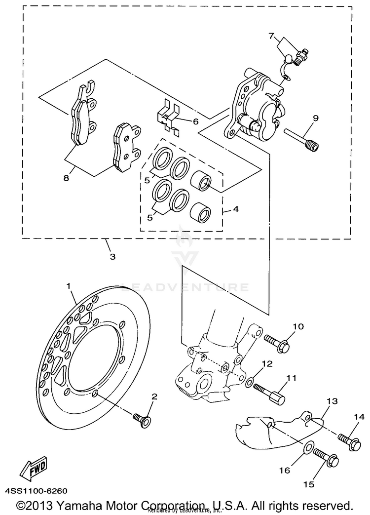 Front Brake Caliper Schematic
