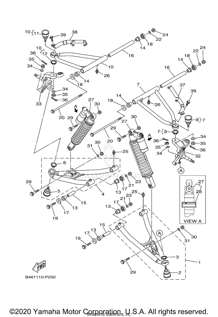 Front Suspension Wheel RAPTOR 700R - YFM70RSCLL - 2020 Schematic
