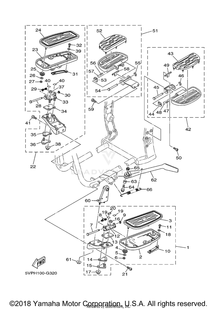 Stand Footrest ROAD STAR SILVERADO - XV17ATXCL - 2008 Schematic