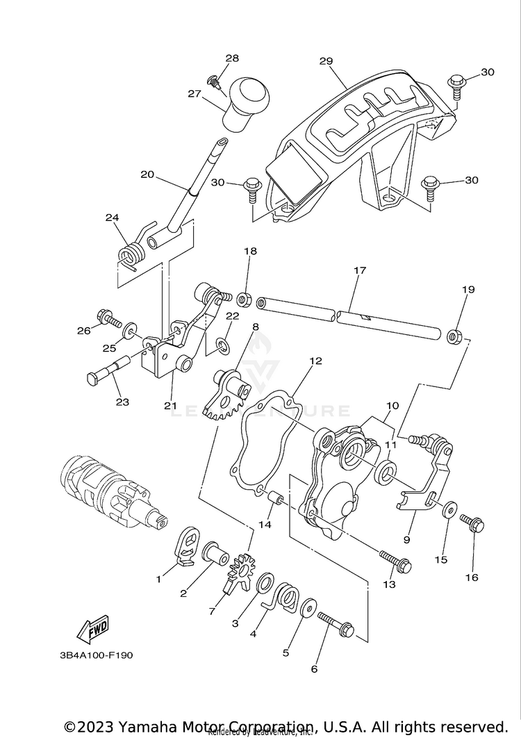 Shift Shaft GRIZZLY 700 - YFM7FGXGR - 2008 Schematic