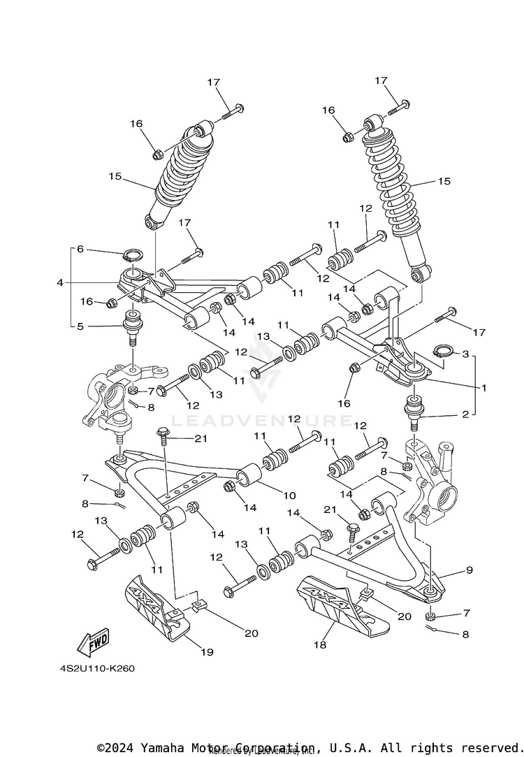 Front Suspension Wheel GRIZZLEY 450 HUNTING - YFM450DAEH - 2014 Schematic