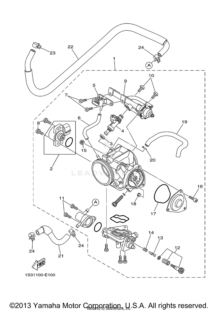 Throttle Body Assy 1 RAPTOR 700 - YFM700RV - 2006 Schematic